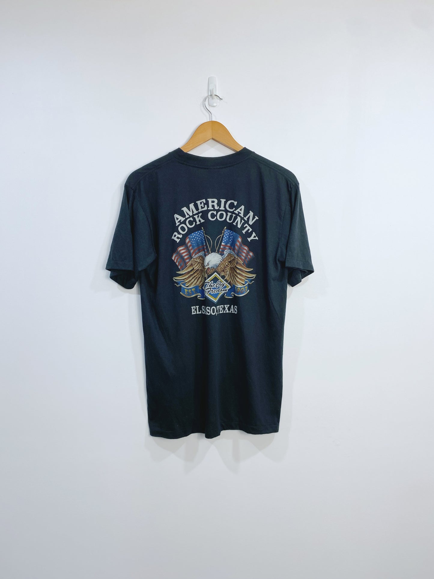 Vintage 3D Emblem Biker T-shirt M