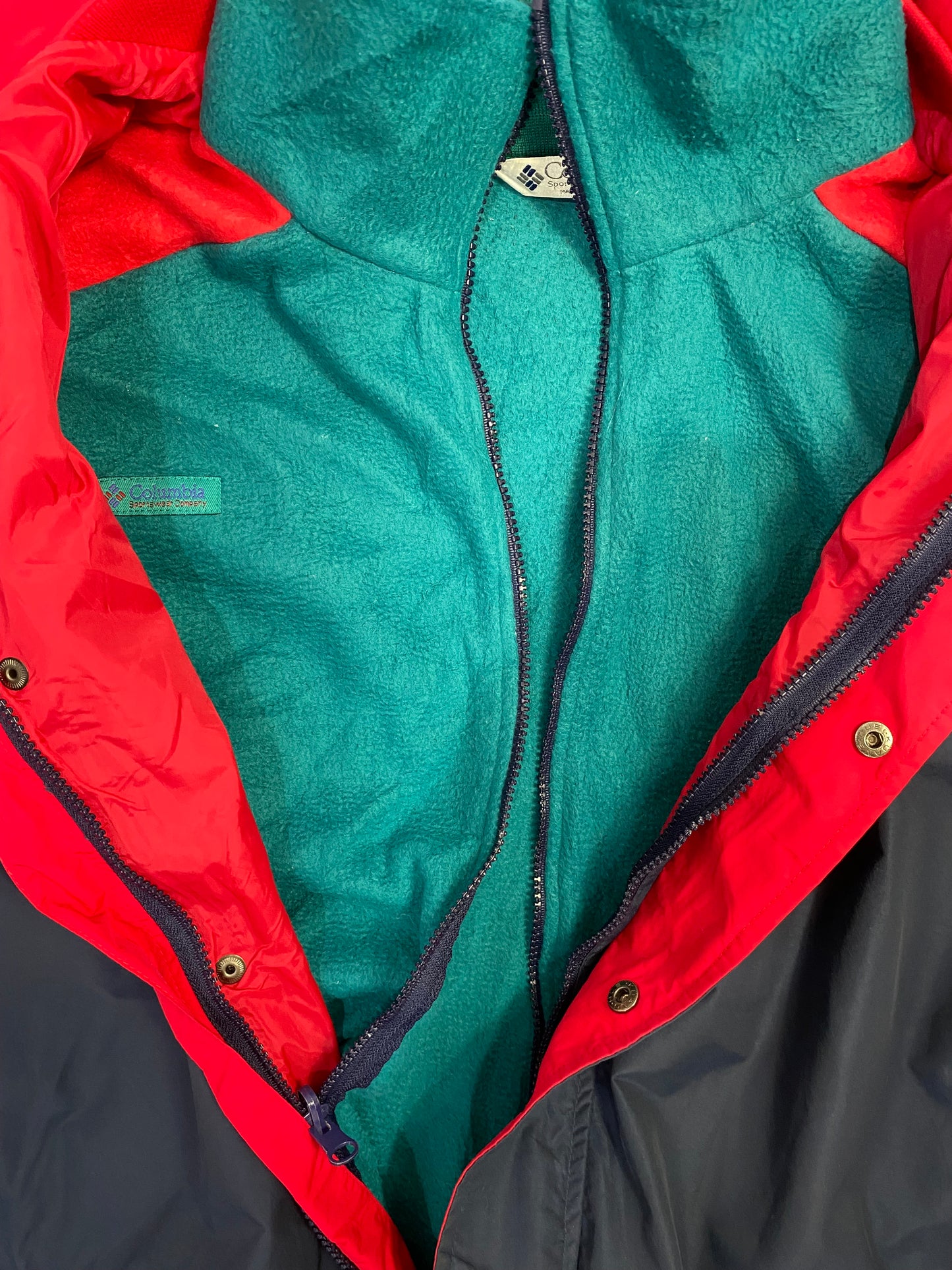 Vintage Columbia Bugaboo Anorak 3 In 1 Ski Jacket 90s Full Zip Radial Sleeve Large