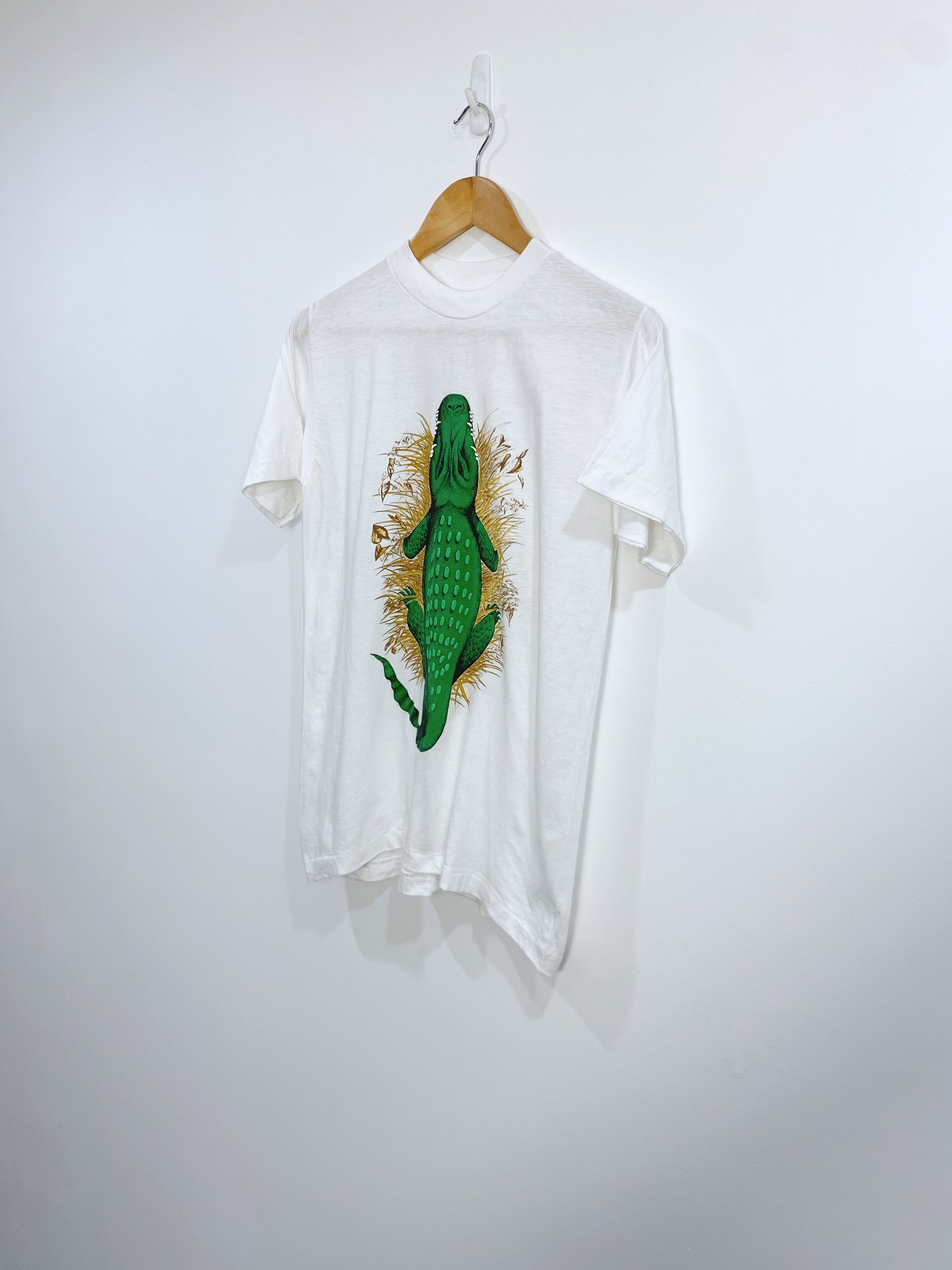 Vintage 80s Alligator In The Grass T-shirt M