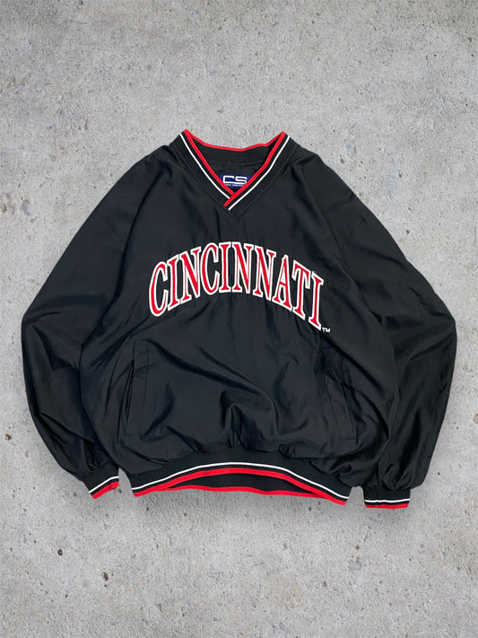 Vintage 90s Cincinnati Bearcats Embroidered Windbreaker Sweatshirt L