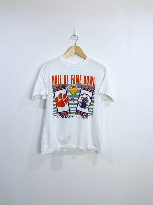 Vintage 1991 Hall Of Fame Bowl Clemson Vs Illinois T-shirt S