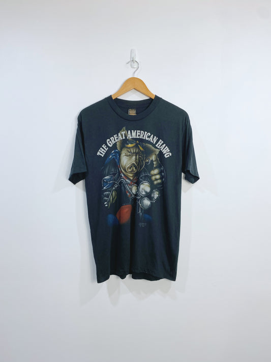 Vintage 3D Emblem Biker T-shirt M