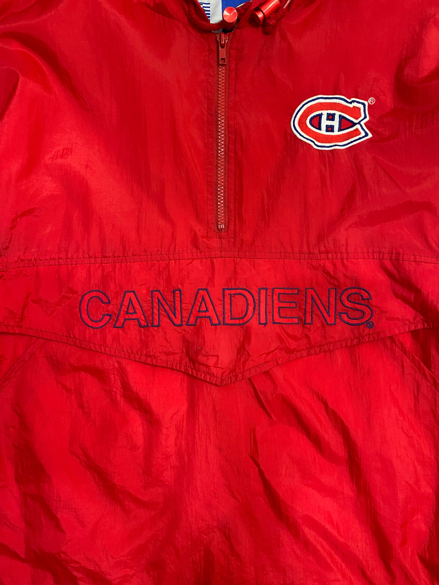 Vintage 90s Canadiens Embroidered Windbreaker L