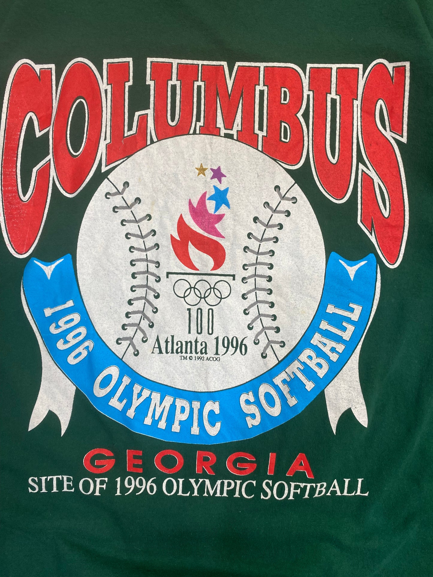 Vintage 1996 Columbus Olympic Softball T-shirt L