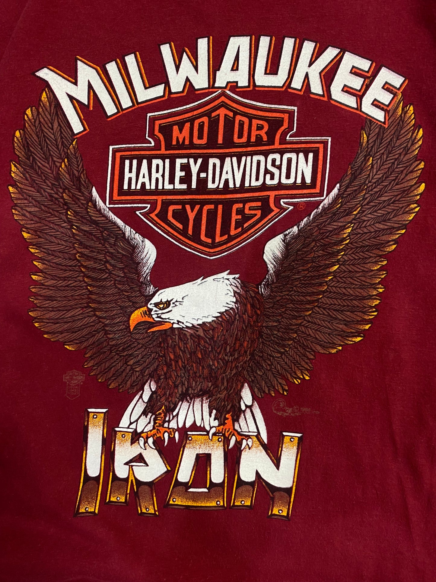 Vintage 1986 Milwaukee Iron Harley Davidson T-shirt S