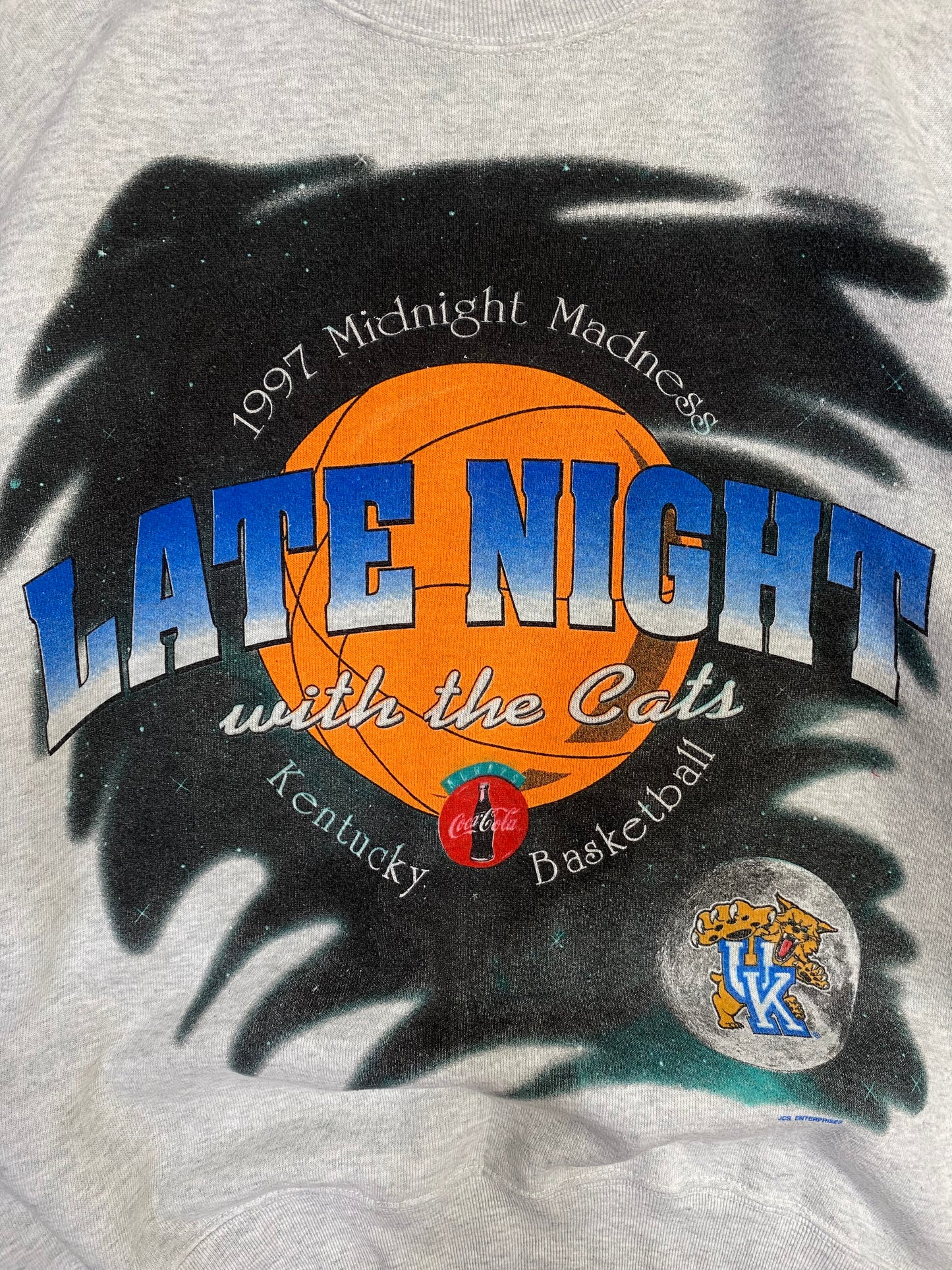 Vintage 1997 University Of Kentucky Wildcats Late Night Coca Cola Sweatshirt L