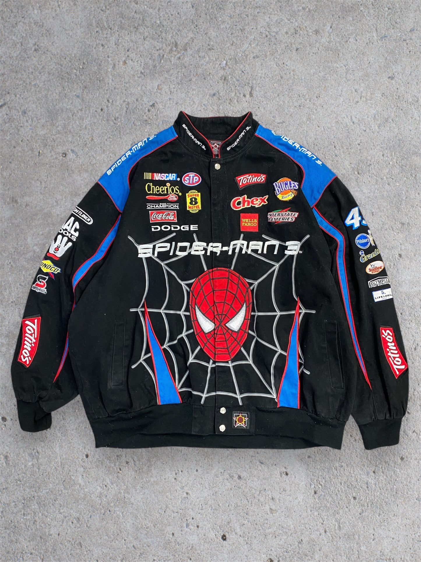 Vintage JH Designs Spider-Man 3 Bobby Lobonte Nascar Jacket 4XL