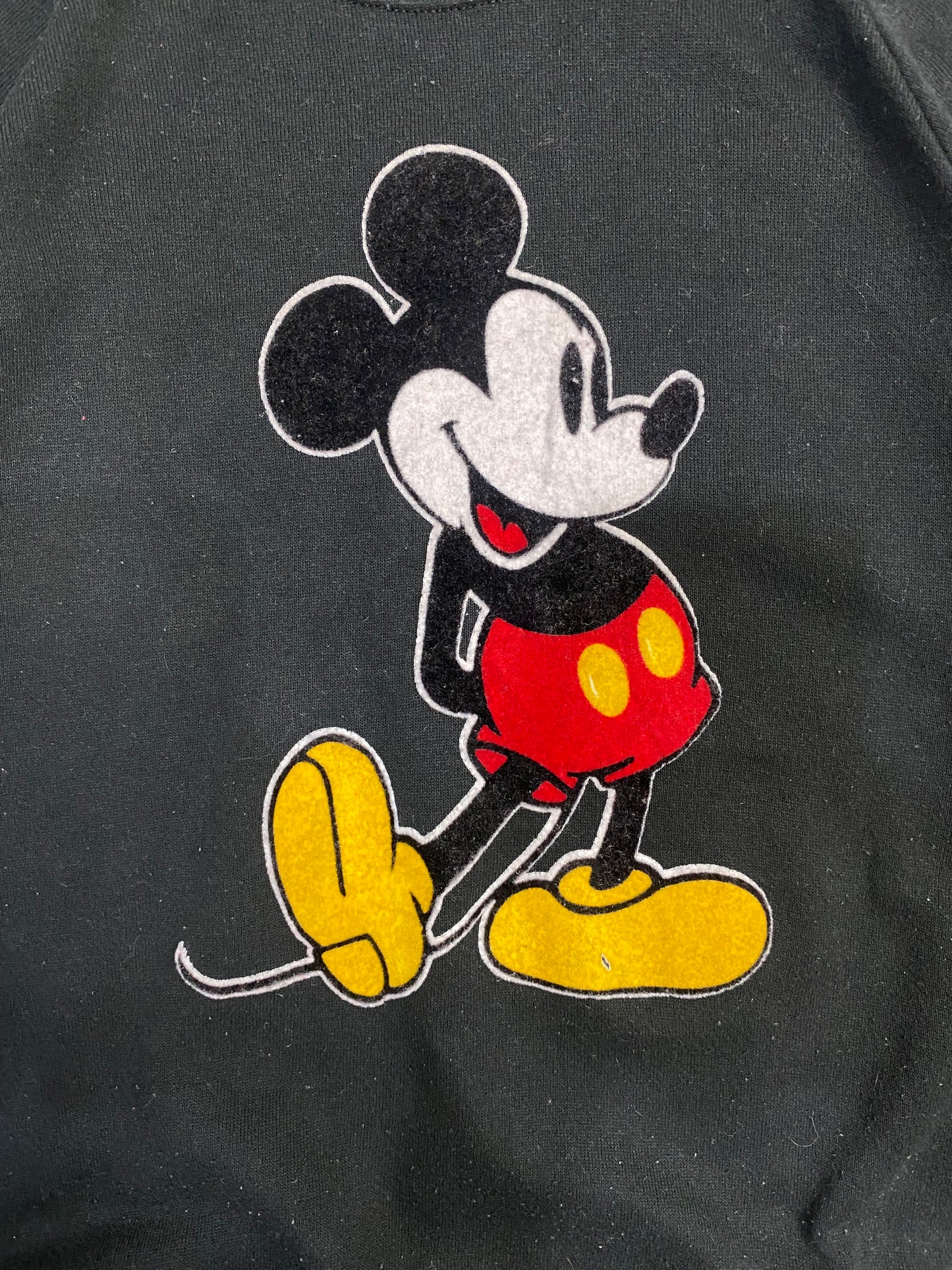 Vintage 80s Walt Disney Mickey Mouse Felt Rare Sweatshirt M