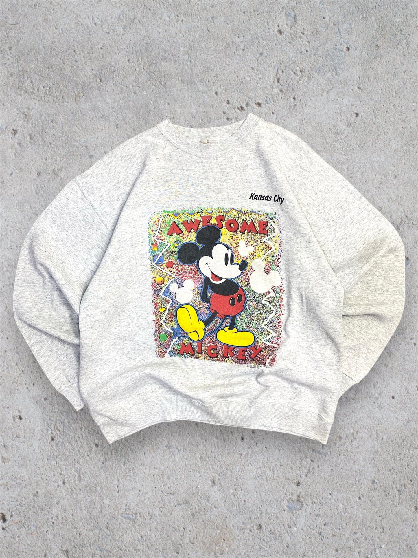 Vintage 90s Mickey Mouse Awesome Kansas City Sherry Mig Sweatshirt M