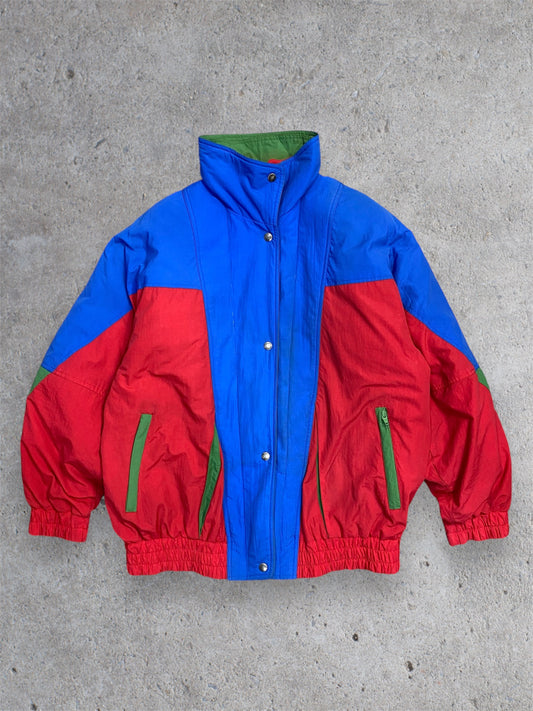 Vintage 90s London Fog Jacket Color Block Puffer Glacial Fog Snow Ski L