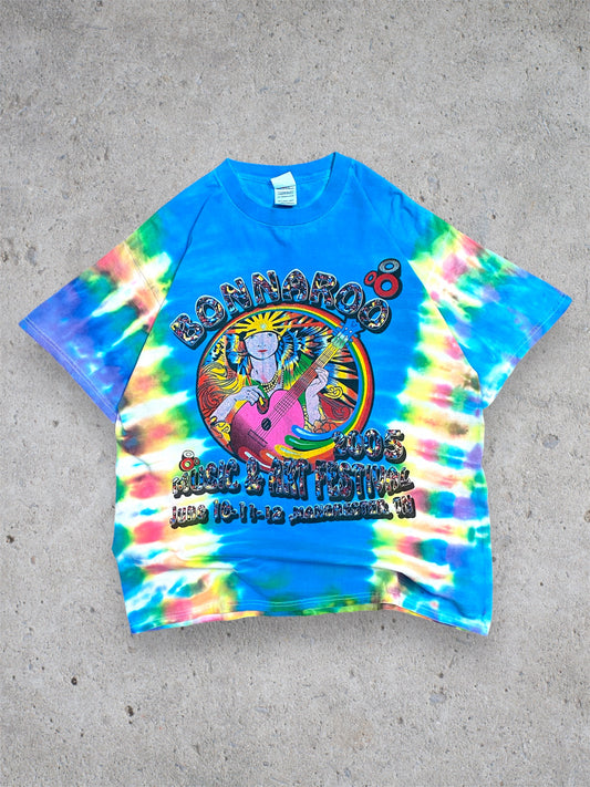 Vintage 2005 Bonnaroo Tie-Dye Rainbow Music Festival Band T-shirt M