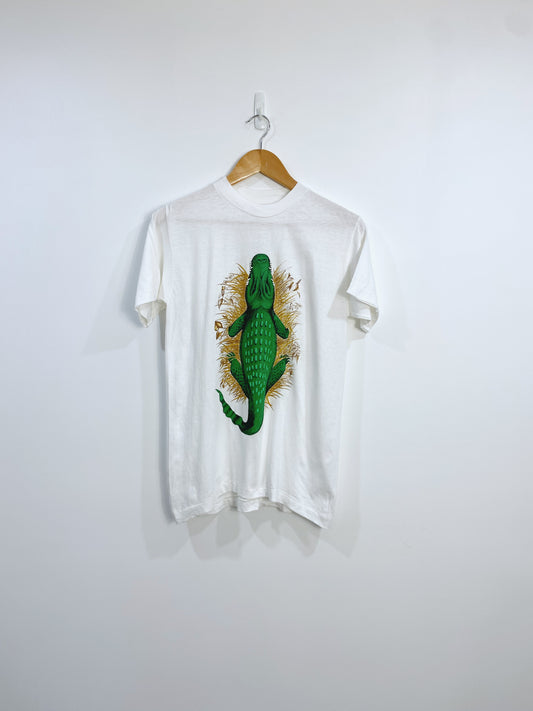 Vintage 80s Alligator In The Grass T-shirt M