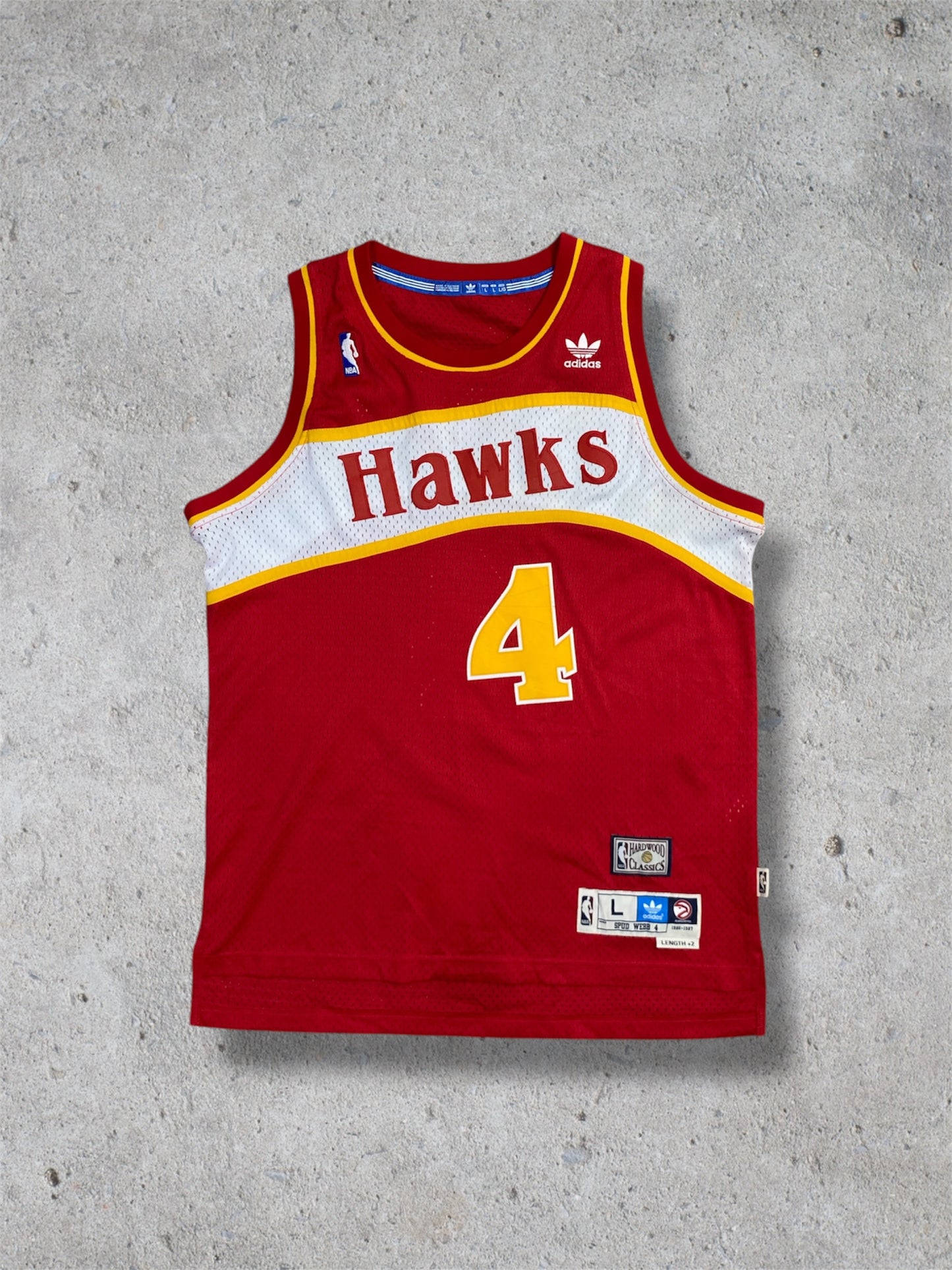 Spud Webb Atlanta Hawks Adidas Jersey Hardwood Classics L