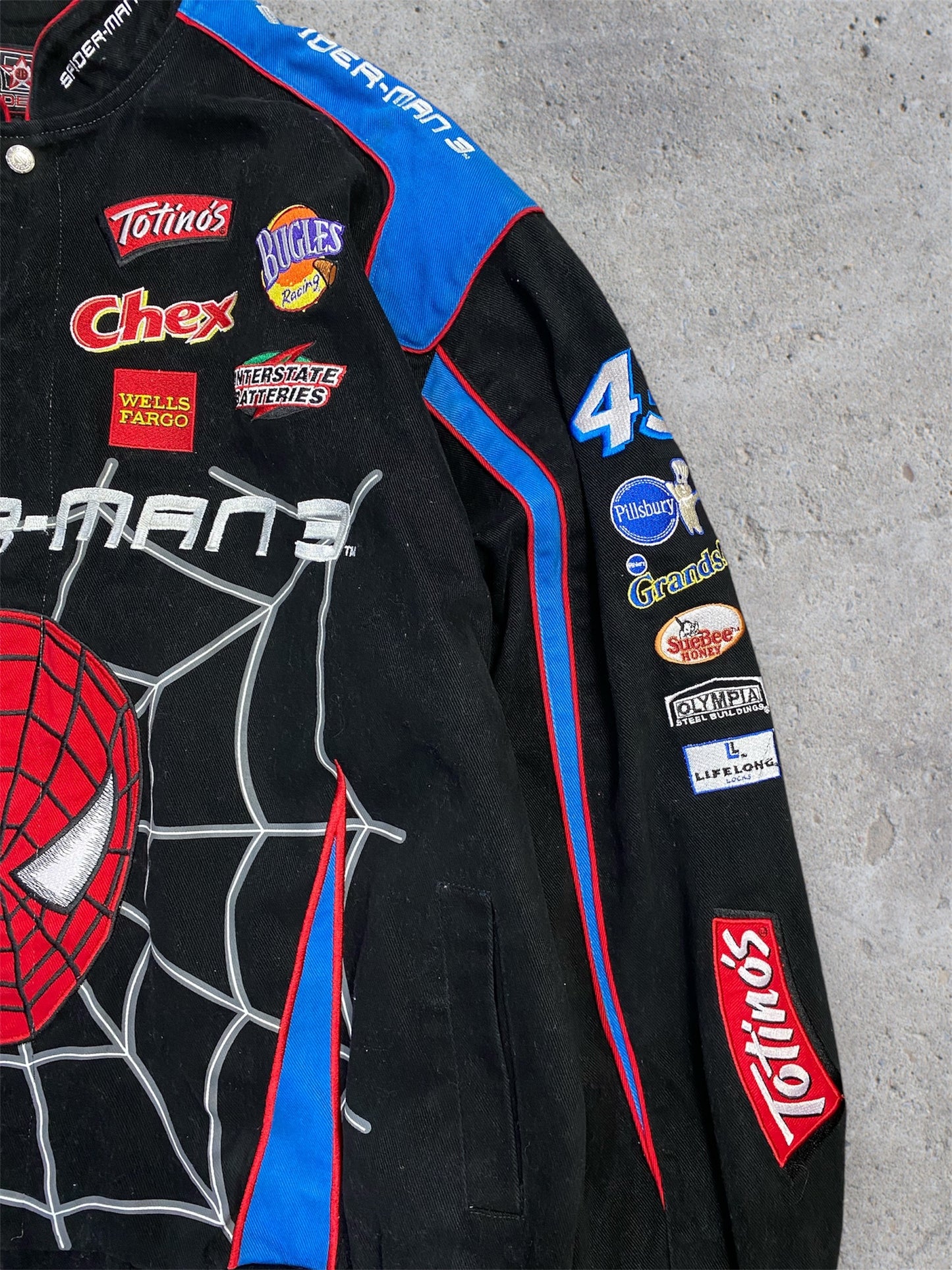 Vintage JH Designs Spider-Man 3 Bobby Lobonte Nascar Jacket 4XL