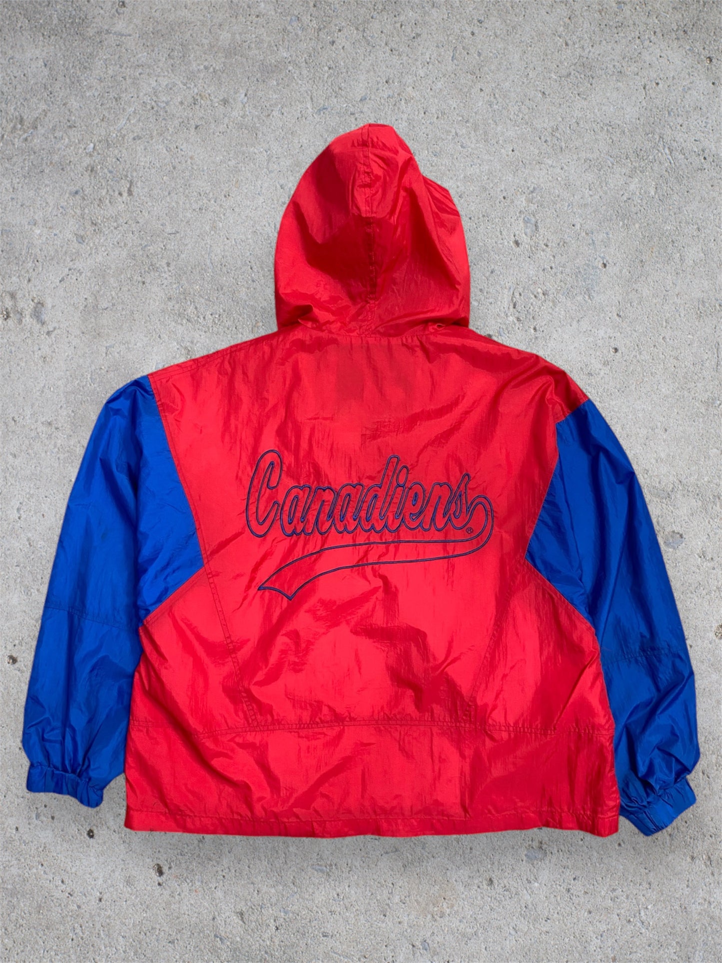 Vintage 90s Canadiens Embroidered Windbreaker L