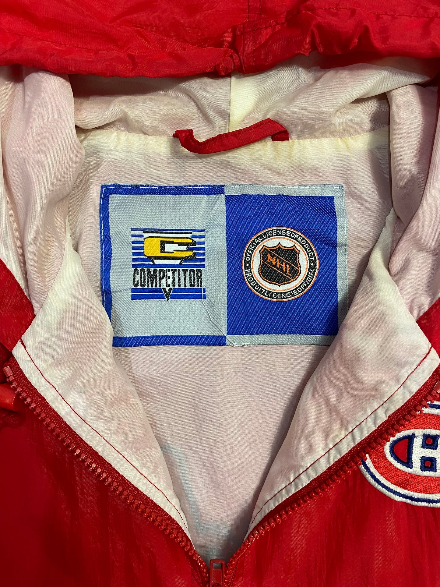 Vintage 90s Canadiens Embroidered Windbreaker L