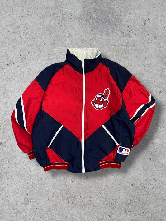 Vintage 80s/ 90s Cleveland Indians Felco Signatures Embroidered Jacket L