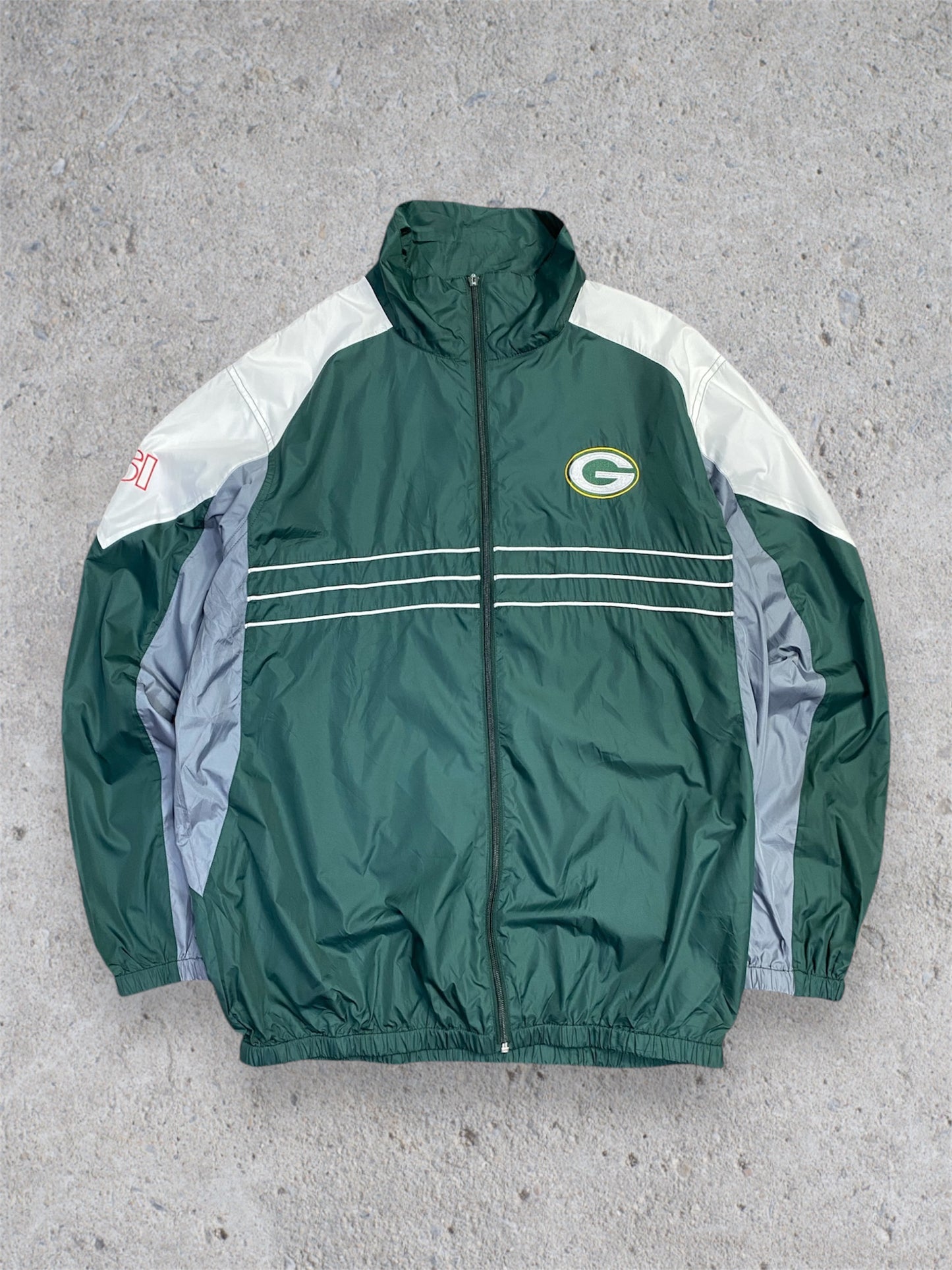 Vintage GreenBay Packers Embroidered Wind Breaker L