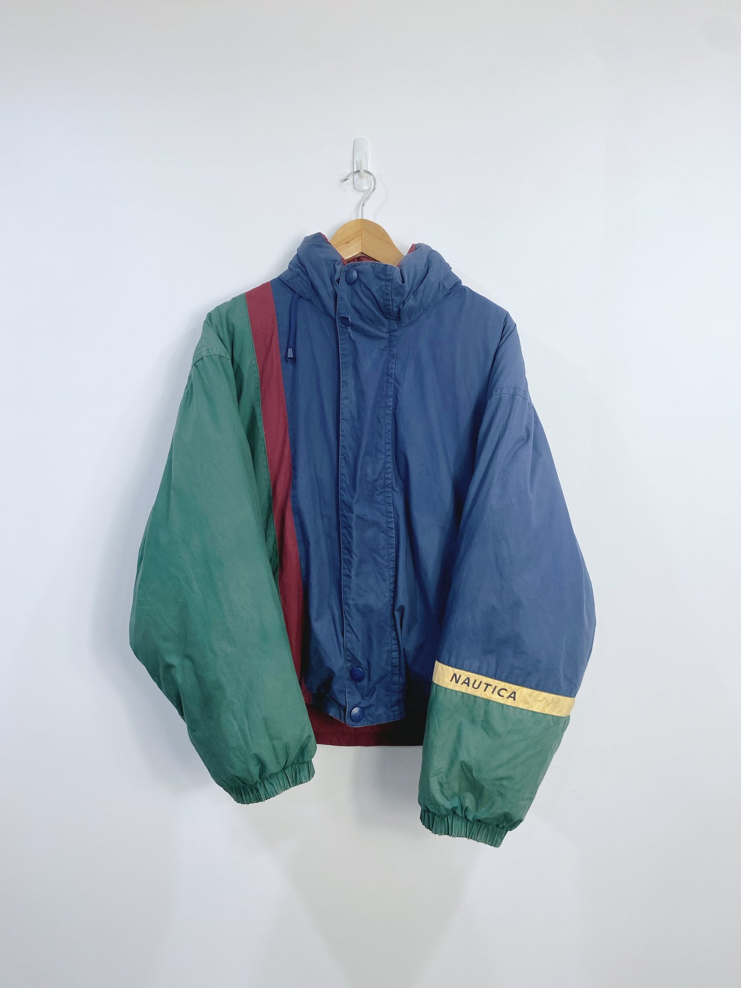 Vintage 90s Nautica Reversible Embroidered Jacket M