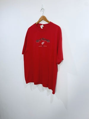 Vintage 90s Detroit RedWings Embroidered T-shirt XL