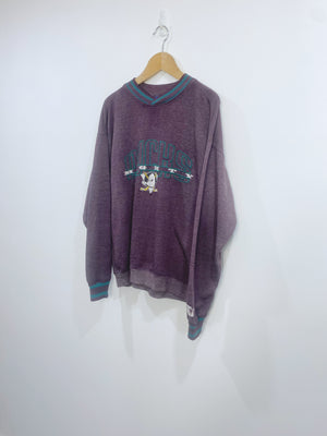Vintage 90s Mighty Ducks Embroidered Sweatshirt L