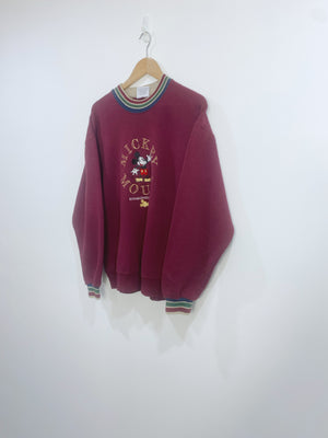 Vintage 90s Mickey Mouse Embroidered Sweatshirt L