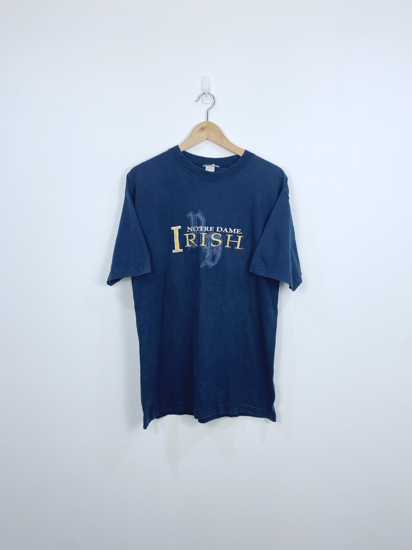 Vintage 90s Notre Dame Embroidered T-shirt L