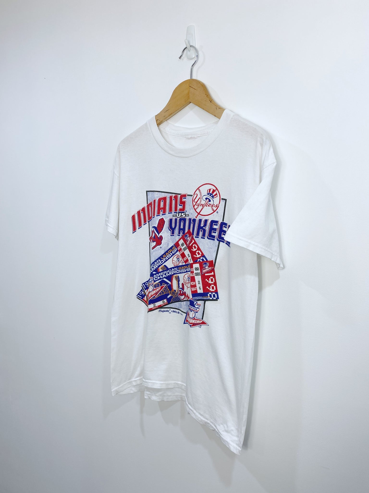 Vintage 1998 Yankees Vs Indians Championship T-shirt M