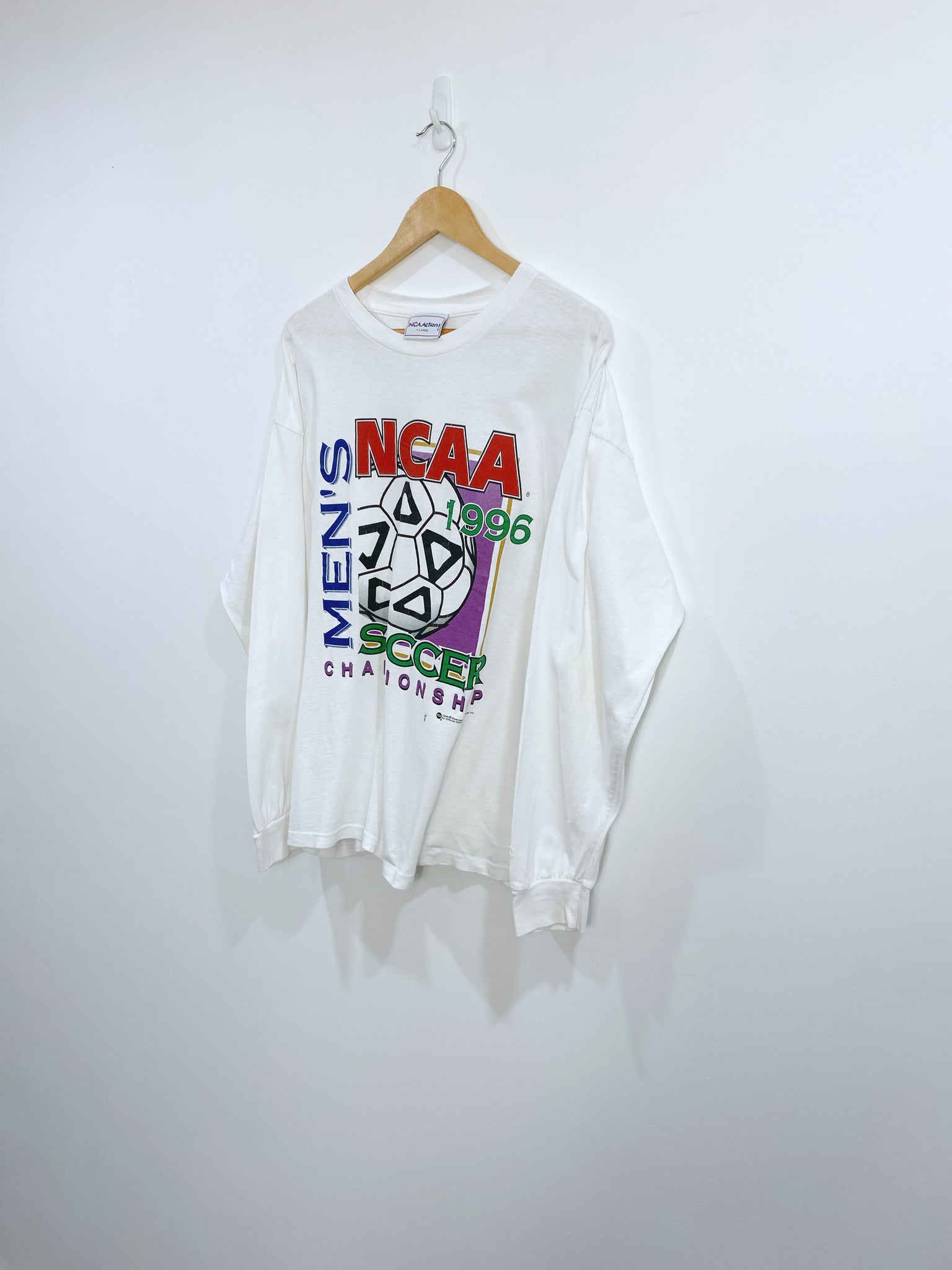 Vintage 1996 Soccer Championship LongSleeve Shirt L