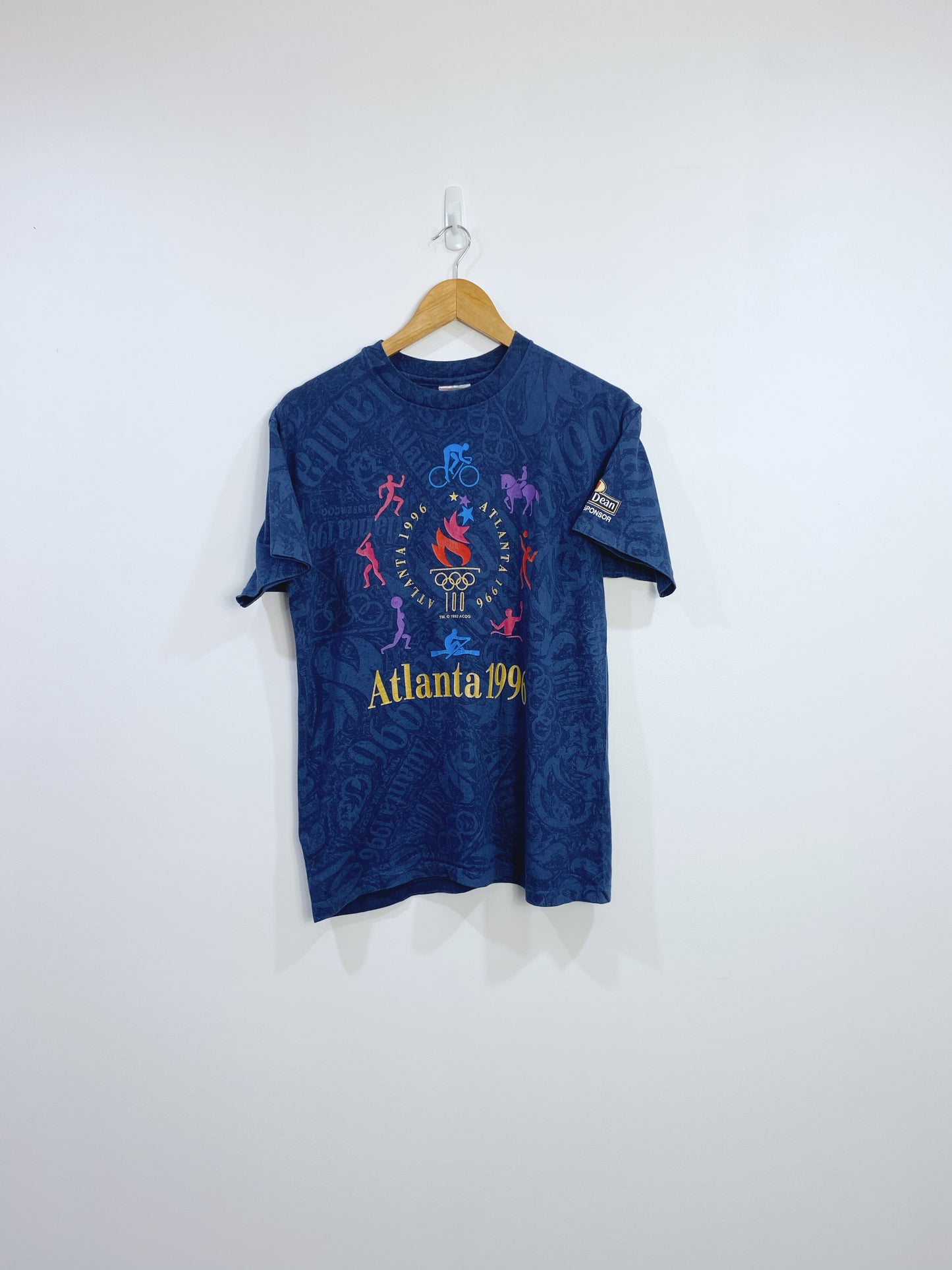 Vintage 1996 Atlanta Olympics AOP T-shirt M