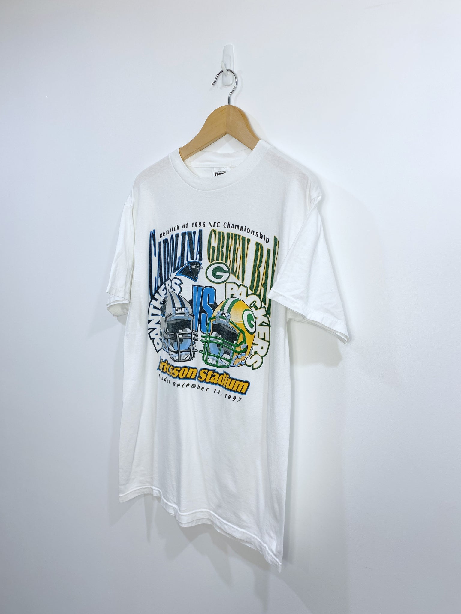 Vintage 1997 Packers Vs Panthers Championship T-shirt L