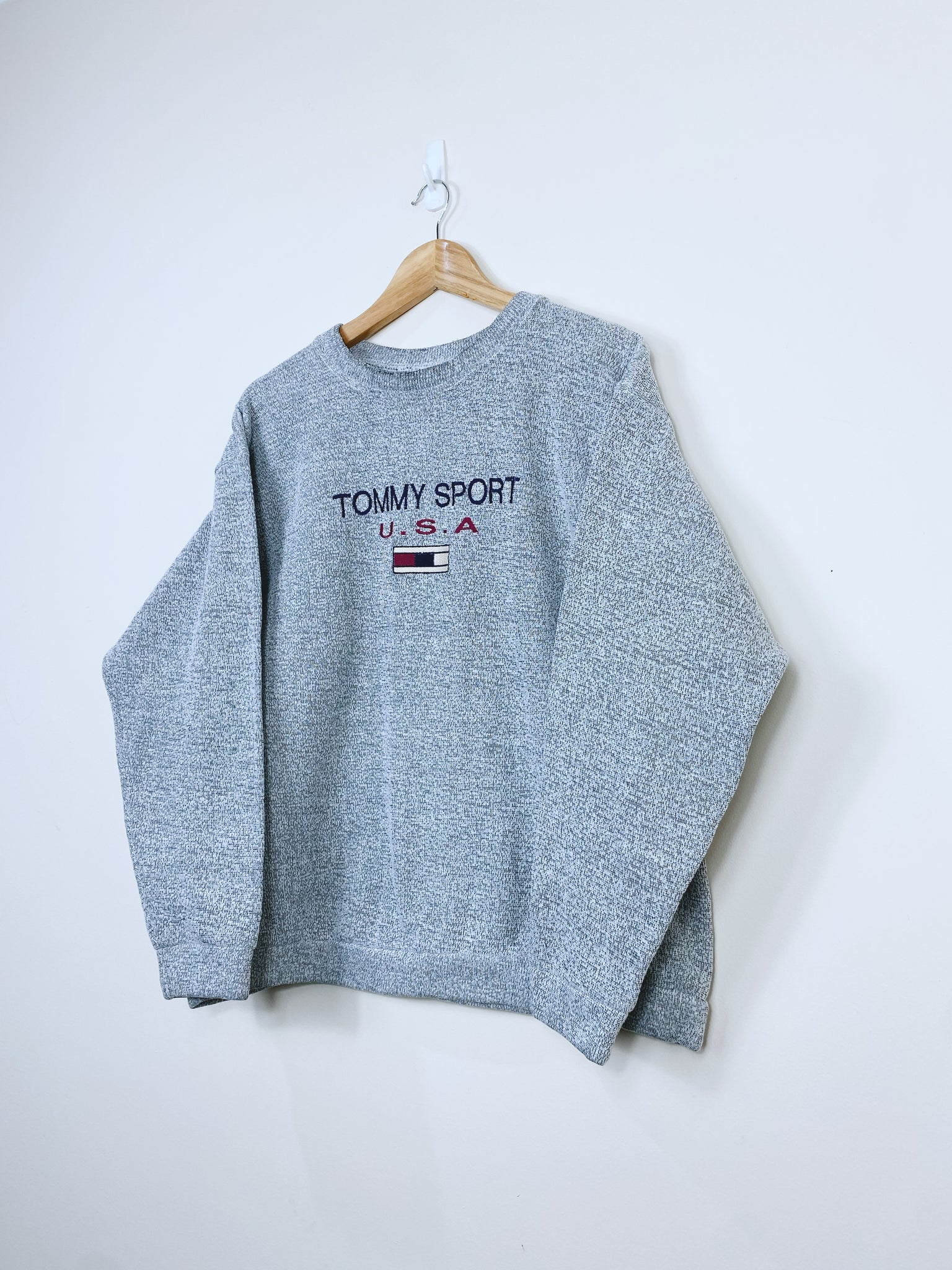 Vintage Tommy Sport Embroidered Sweatshirt L