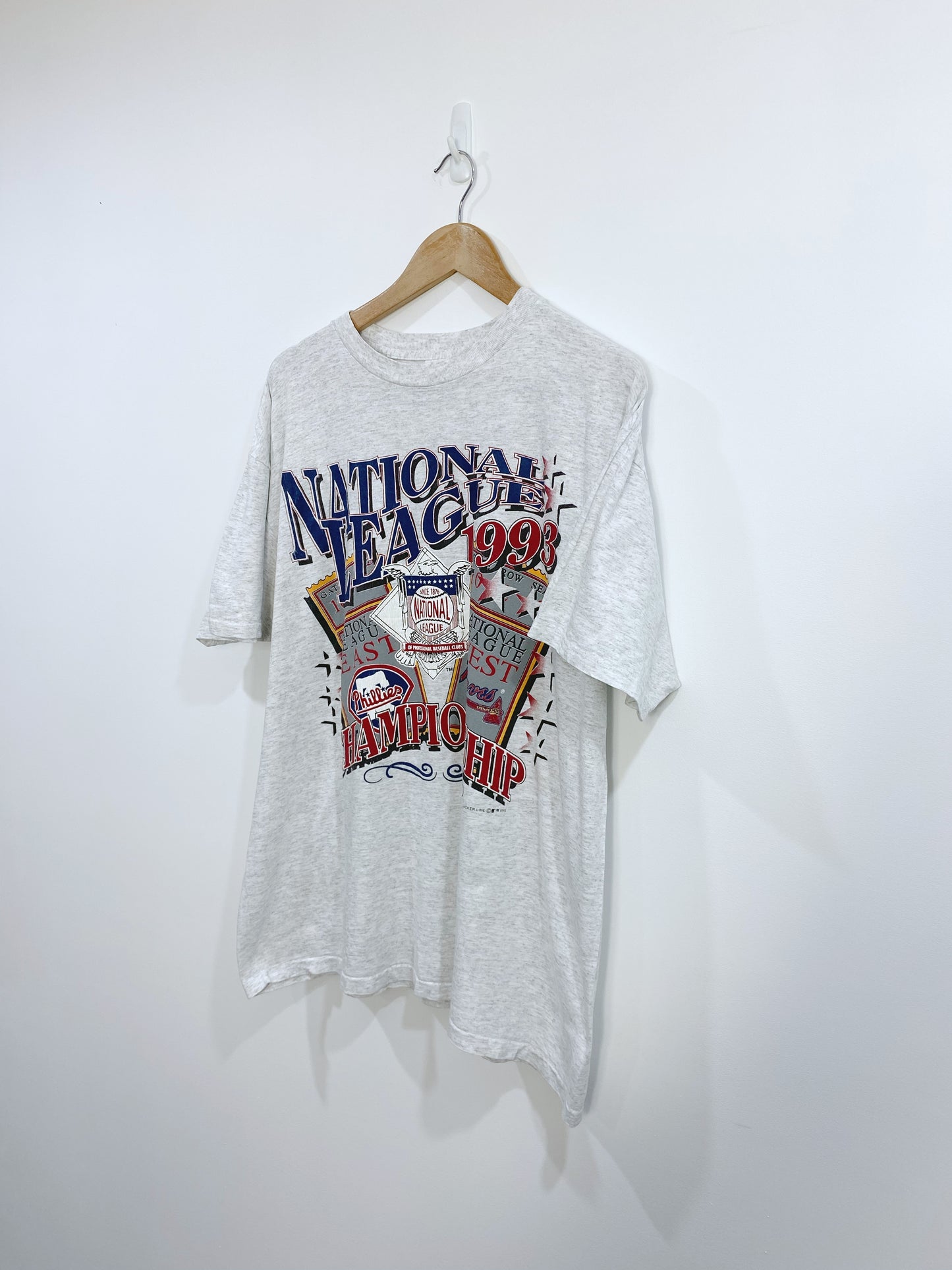 Vintage 1993 Phillies Vs Braves Championship T-shirt L